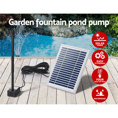 Gardeon Solar Pond Pump Submersible Powered Garden Pool Water Fountain Kit 4.4FT Tristar Online