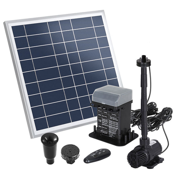 Gardeon Solar Pond Pump with Battery Kit LED Lights 9.8FT Tristar Online