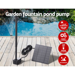 Gardeon Solar Pond Pump Submersible Powered Garden Pool Water Fountain Kit 2.6FT Tristar Online