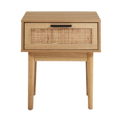 Artiss Bedside Tables Table 1 Drawer Storage Cabinet Rattan Wood Nightstand Tristar Online