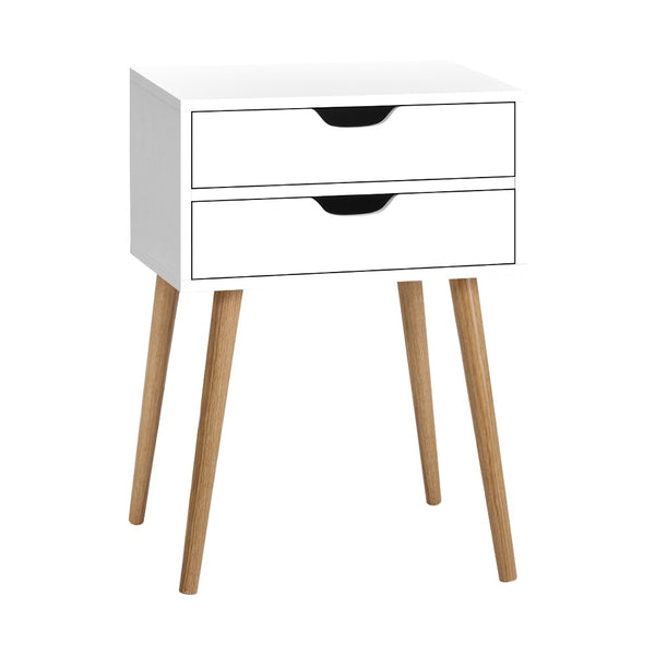 Artiss Bedside Tables Drawers Side Table Nightstand Wood Storage Cabinet White Tristar Online
