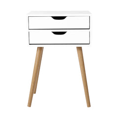 Artiss Bedside Tables Drawers Side Table Nightstand Wood Storage Cabinet White Tristar Online