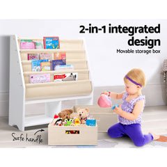 Keezi 4 tier Kids Bookshelf Wooden Bookcase Children Toy Organiser Display Rack Tristar Online