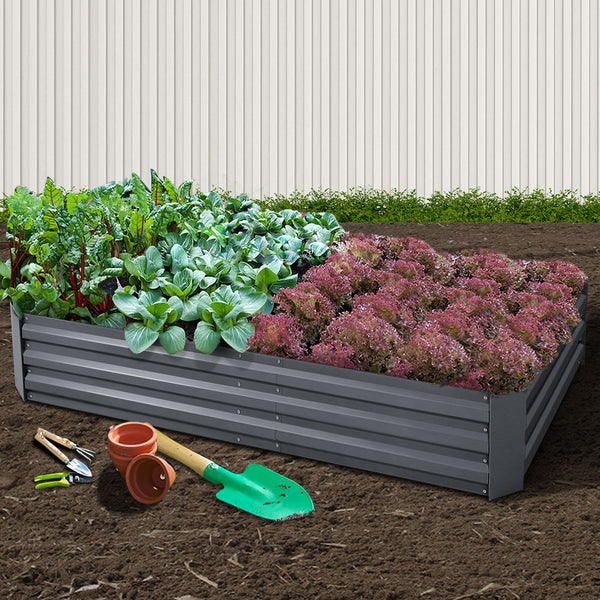 Greenfingers Garden Bed 210x90cm Planter Box Raised Container Galvanised Steel Tristar Online