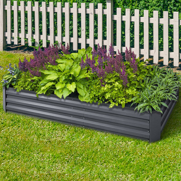 Greenfingers 2x Garden Bed 210x90cm Planter Box Raised Container Galvanised Herb Tristar Online