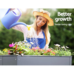 Greenfingers Garden Bed Elevated 100X80X30cm Planter Box Container Galvanised Tristar Online