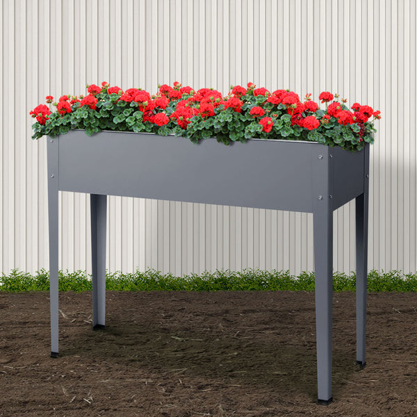 Greenfingers Garden Bed Elevated 100X80X30cm Planter Box Container Galvanised Tristar Online