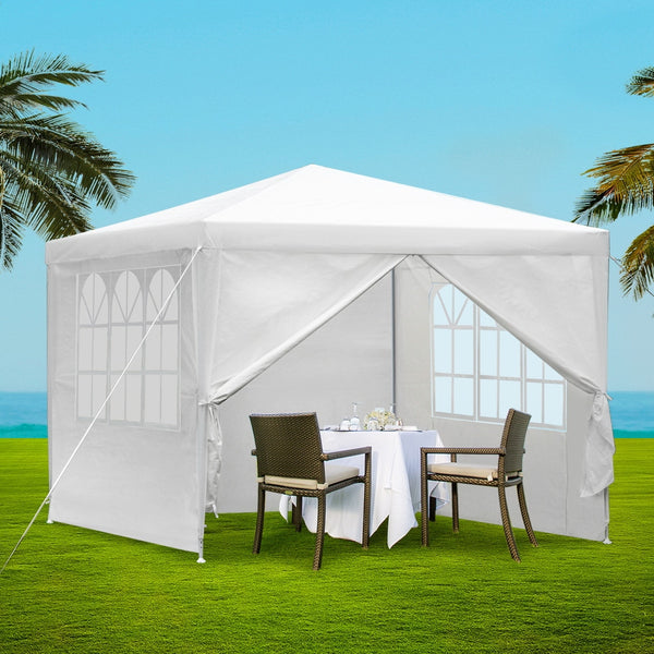 Instahut Gazebo 3x3m Marquee Wedding Party Tent Outdoor Camping Side Wall Canopy Window Panel White Tristar Online