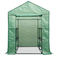 Greenfingers Greenhouse 1.4x1.55x2M Walk in Green House Tunnel Plant Garden Shed 8 Shelves Tristar Online