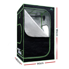 Greenfingers Grow Tent Kits 1680D Oxford 0.9MX0.9MX1.8M Hydroponics Grow System Tristar Online