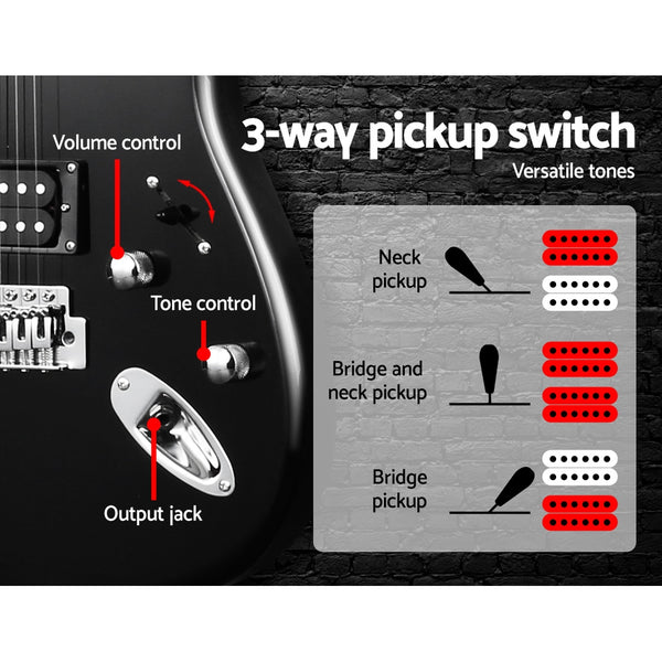 Alpha 41 Inch Electirc Guitar Humbucker Pickup Switch Full Size Skull Pattern Tristar Online