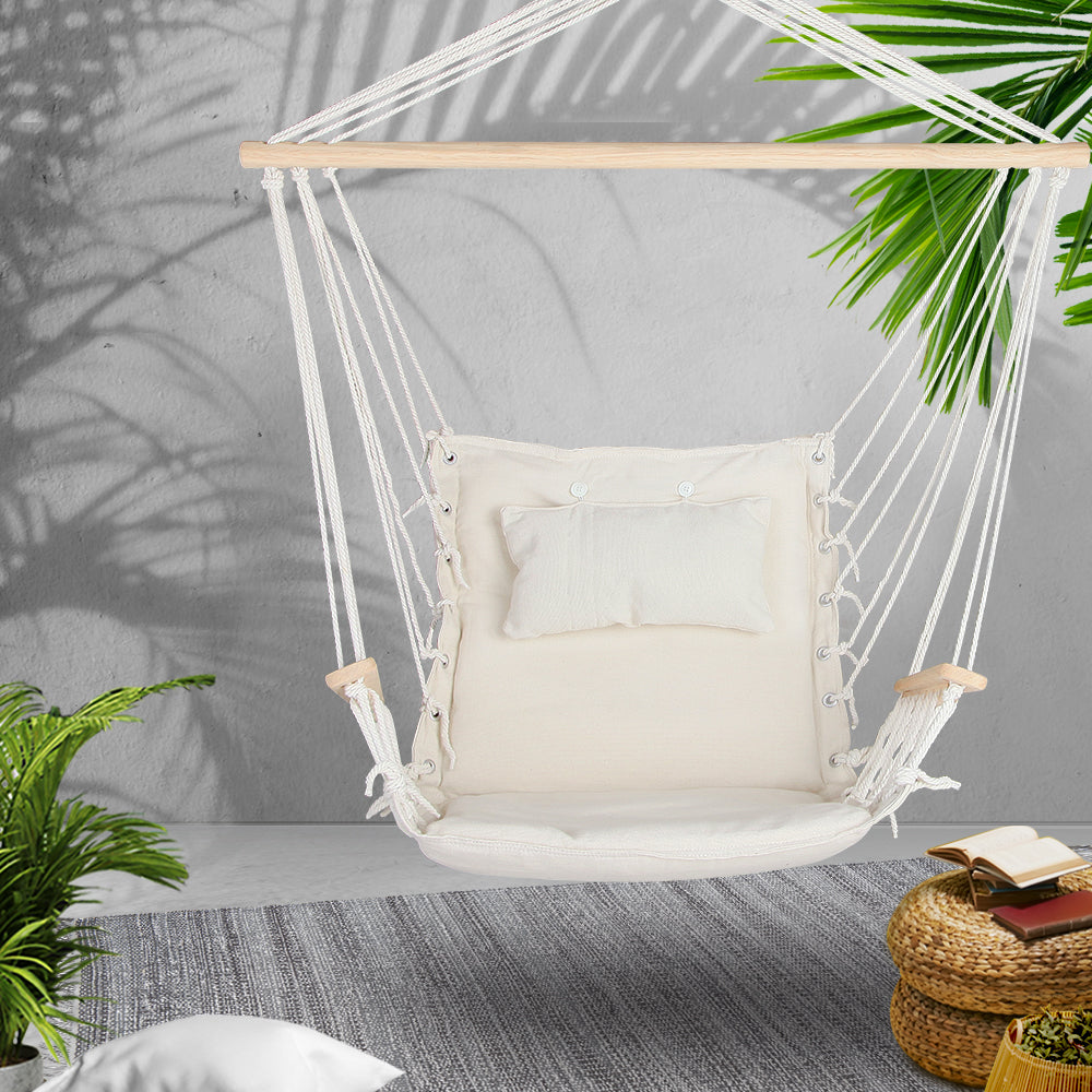 Gardeon Hammock Hanging Swing Chair - Cream Tristar Online