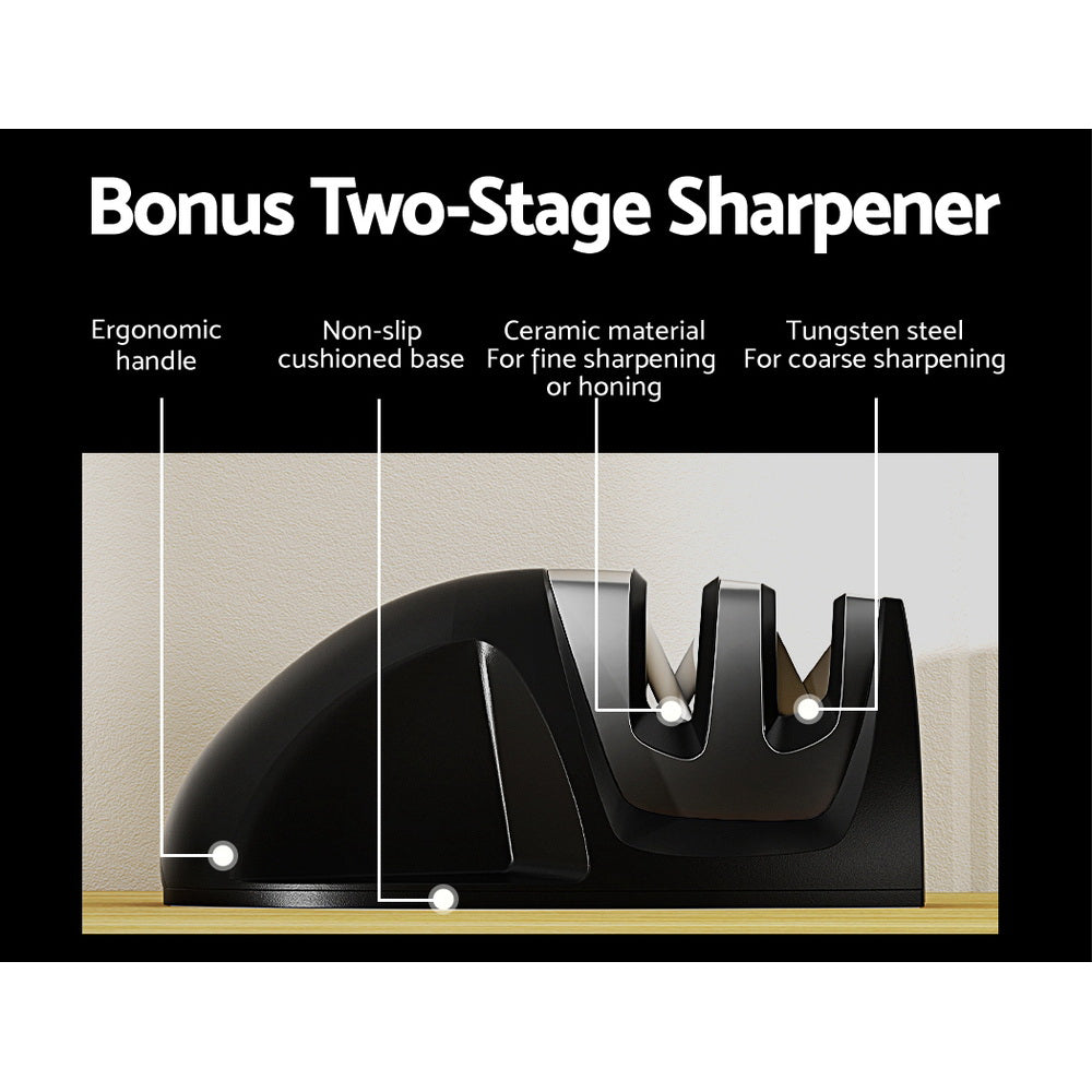 5-Star Chef 17PCS Kitchen Knife Set Stainless Steel Non-stick with Sharpener Tristar Online