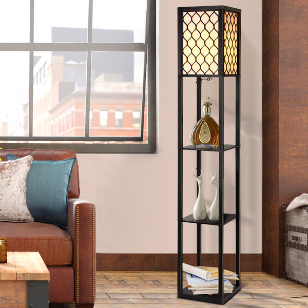 Artiss Floor Lamp Storage Shelf LED Lamps Vintage Standing Reading Light Bedroom Tristar Online