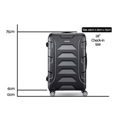 Wanderlite 28" 75cm Luggage Trolley Travel Suitcase Set TSA Hard Case Lightweight Strap Tristar Online