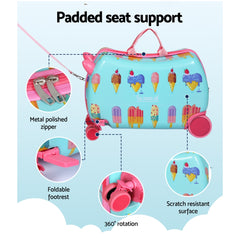 Wanderlite 17" Kids Ride On Luggage Children Suitcase Trolley Travel Ice Cream Tristar Online