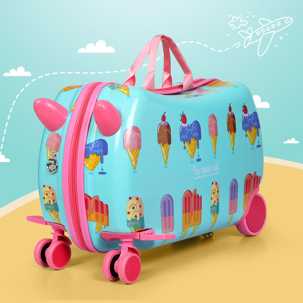 Wanderlite 17" Kids Ride On Luggage Children Suitcase Trolley Travel Ice Cream Tristar Online