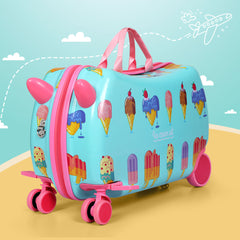 Wanderlite 17" Kids Ride On Luggage Children Suitcase Trolley Travel Ice Cream Tristar Online