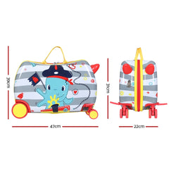 Wanderlite 17" Kids Ride On Luggage Children Suitcase Trolley Travel Octopus Tristar Online