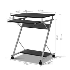 Artiss Metal Pull Out Table Desk - Black Tristar Online