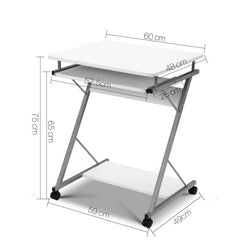 Artiss Metal Pull Out Table Desk - White Tristar Online