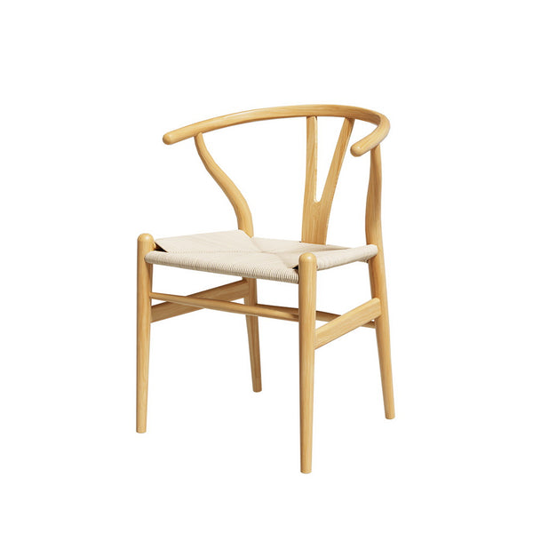 Artiss Wishbone Dining Chairs Ratter Seat Solid Wood Frame Cafe Lounge Chair Tristar Online