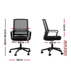 Artiss Mesh Office Chair Computer Gaming Desk Chairs Work Study Mid Back Black Tristar Online