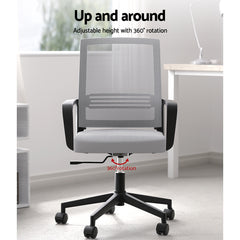 Artiss Mesh Office Chair Computer Gaming Desk Chairs Work Study Mid Back Grey Tristar Online