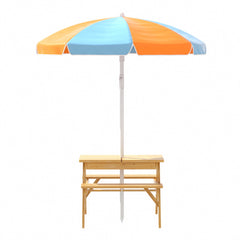 Keezi Kids Outdoor Table and Chairs Picnic Bench Set Umbrella Water Sand Pit Box Tristar Online