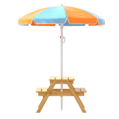Keezi Kids Outdoor Table and Chairs Picnic Bench Set Umbrella Water Sand Pit Box Tristar Online