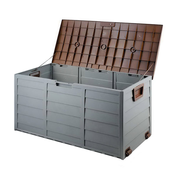 Gardeon Outdoor Storage Box 290L Lockable Organiser Garden Deck Shed Tool Brown Tristar Online