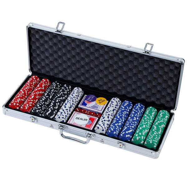 Poker Chip Set 500PC Chips TEXAS HOLD'EM Casino Gambling Dice Cards Tristar Online