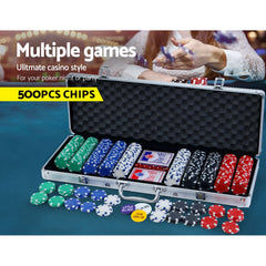 Poker Chip Set 500PC Chips TEXAS HOLD'EM Casino Gambling Dice Cards Tristar Online