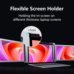 10.1 inches Trifold Portable Monitor 1080P IPS FHD Monitor Screen Extender For Laptop - Grey Trion