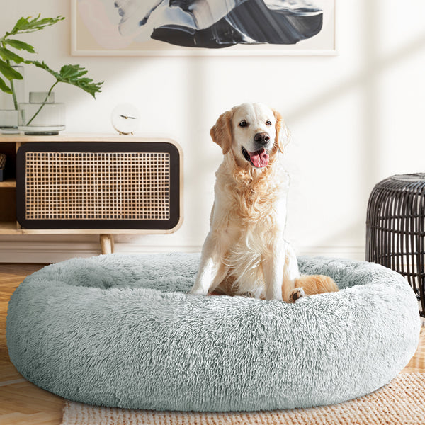 i.Pet Pet Bed Dog Cat 110cm Calming Extra Large Soft Plush Light Grey Tristar Online