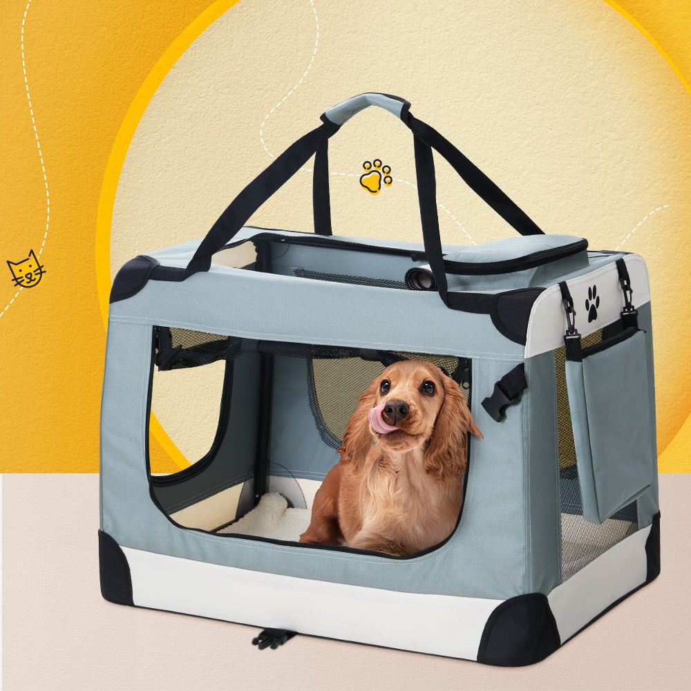 i.Pet Pet Carrier Large Soft Crate Dog Cat Travel Portable Cage Kennel Foldable Tristar Online