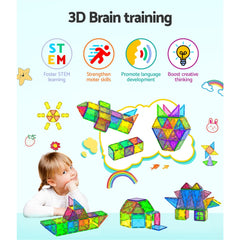 Keezi 60pcs Kids Magnetic Tiles Blocks Building Educational Toys Children Gift Tristar Online