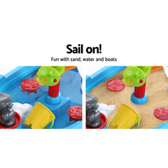 Keezi Kids Beach Sand and Water Toys Outdoor Table Pirate Ship Childrens Sandpit Tristar Online