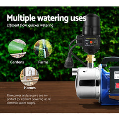 Giantz Garden Water Jet Pump High Pressure 1100W Tank Rain Farm Irrigation Black Tristar Online