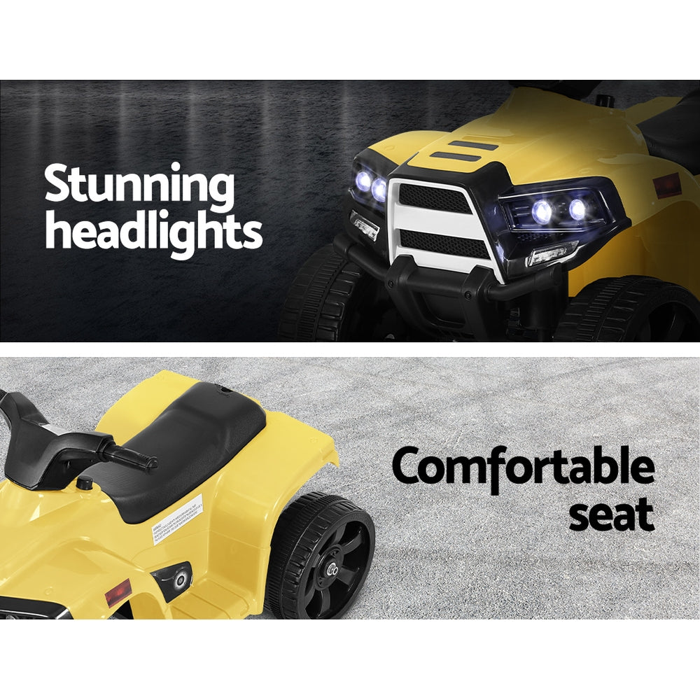 Rigo Kids Ride On ATV Quad Motorbike Car 4 Wheeler Electric Toys Battery Yellow Tristar Online