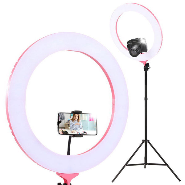 Embellir Ring Light 19" LED 5800LM Dimmable Diva With Stand Make Up Studio Video Pink Tristar Online