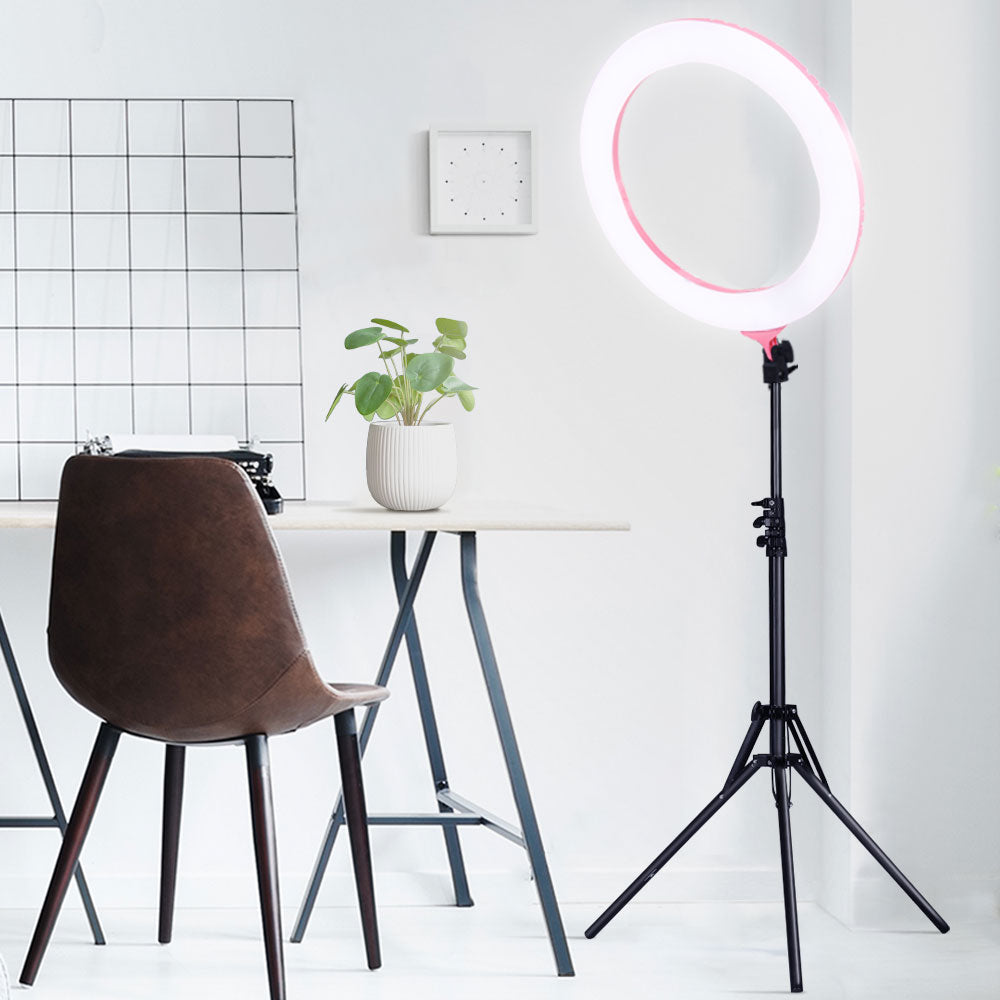 Embellir Ring Light 19" LED 5800LM Dimmable Diva With Stand Make Up Studio Video Pink Tristar Online
