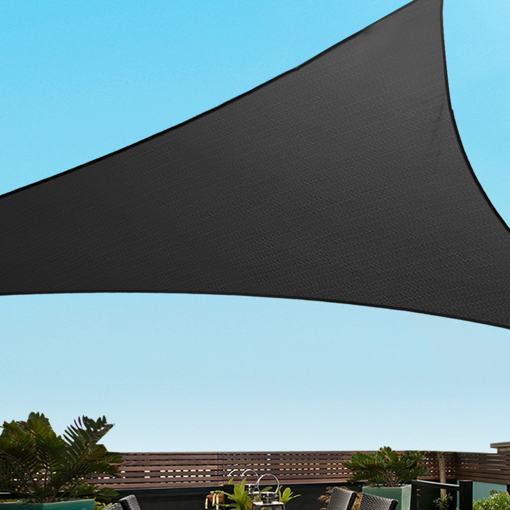 Instahut Sun Shade Sail Cloth Shadecloth Outdoor Canopy Triangle 280gsm 5x5x5m Tristar Online