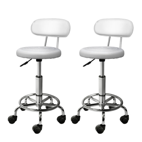 Artiss 2X Saddle Salon Stool Swivel Backrest Chair Barber Chair Hydraulic Lift Tristar Online