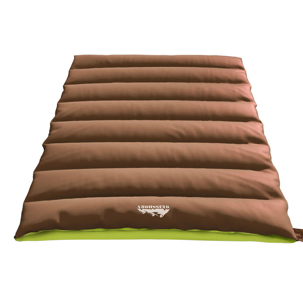 Weisshorn Sleeping Bag Double Bags Thermal Camping Hiking Tent Brown -5°C Tristar Online