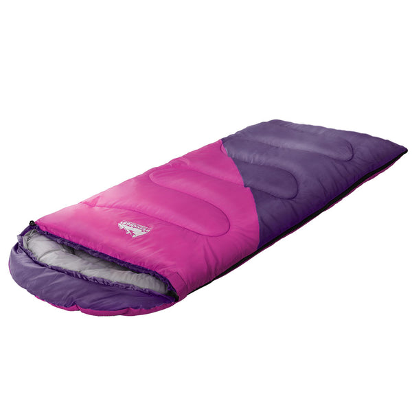 Weisshorn Sleeping Bag Bags Kid 172cm Camping Hiking Thermal Pink Tristar Online