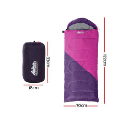 Weisshorn Sleeping Bag Bags Kid 172cm Camping Hiking Thermal Pink Tristar Online
