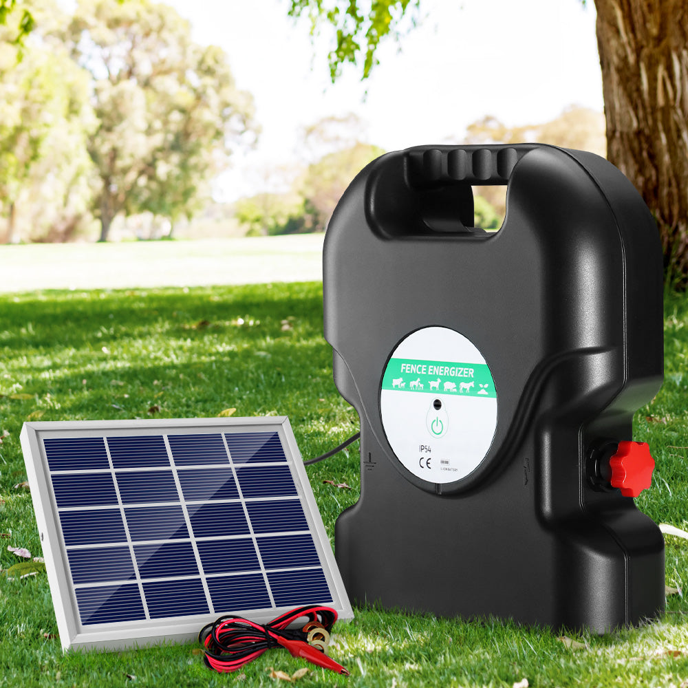 Giantz 20km Electric Fence Energiser Solar Energizer Charger Farm Animal 1.2J Tristar Online