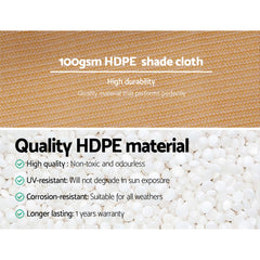 Instahut 50% Shade Cloth 1.83x20m Shadecloth Sail Heavy Duty Beige Tristar Online