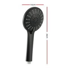 Handheld Shower Head 4.5" High Pressure 5 Modes Poweful Round Black Tristar Online